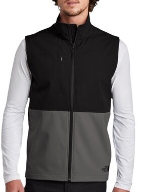 THE NORTH FACE Men's Castle Rock Soft Shell Full Zip Vest in Gray/Black Size L